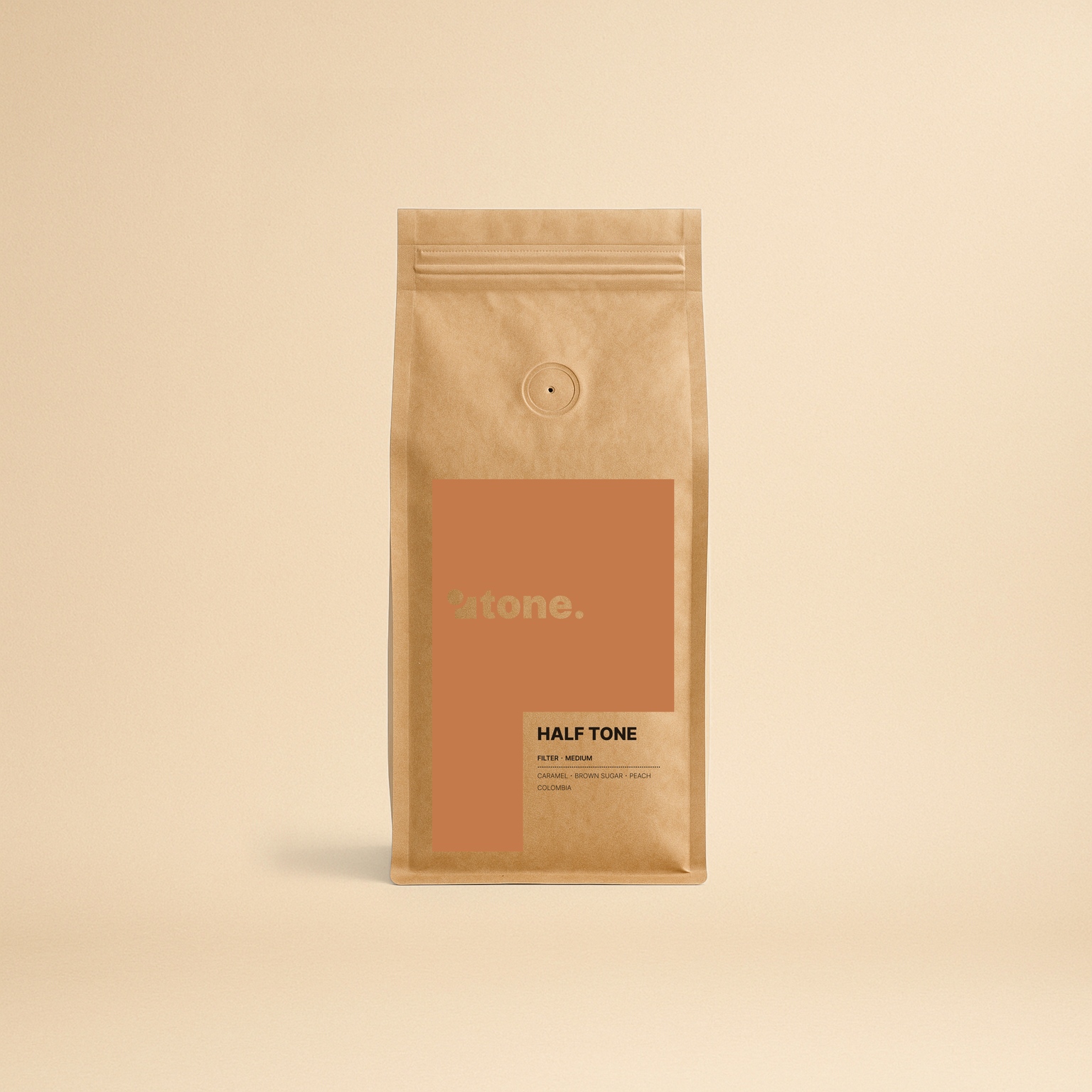 Half Tone coffee bag — medium roast Colombia Huila single origin, washed process, whole bean — Tone Coffee Vancouver